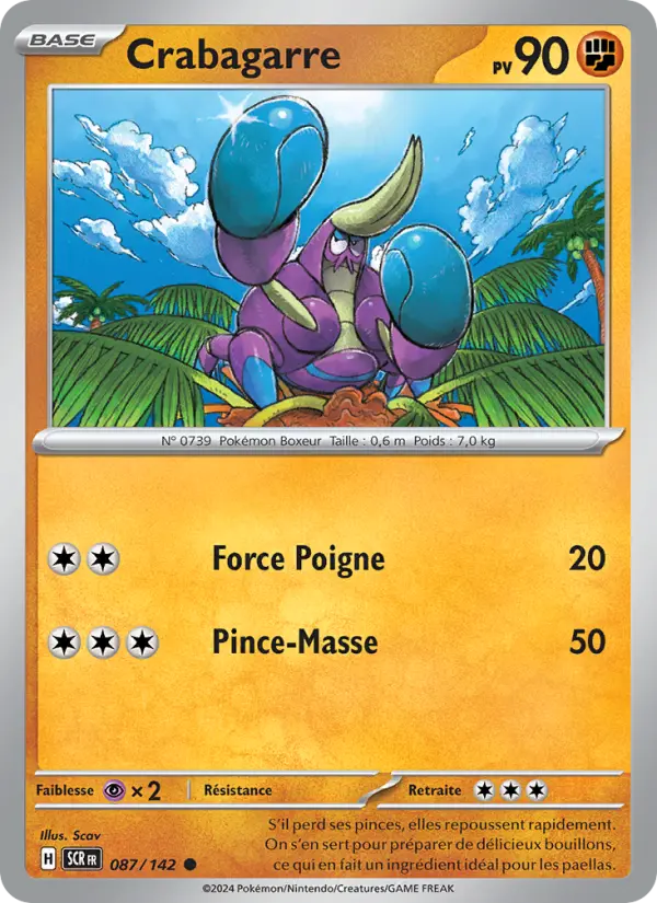 Scan HD carte Pokémon Crabagarre 087/142 — Couronne Stellaire
