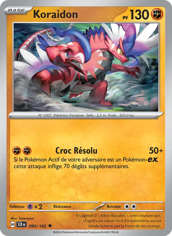 Scan HD carte Pokémon Koraidon 090/142 — Couronne Stellaire