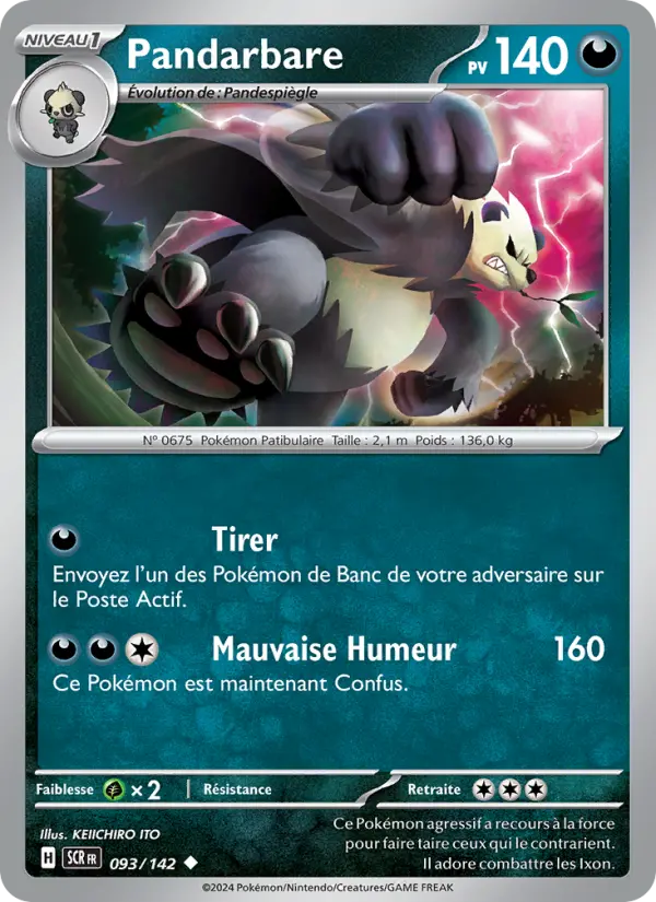 Scan HD carte Pokémon Pandarbare 093/142 — Couronne Stellaire