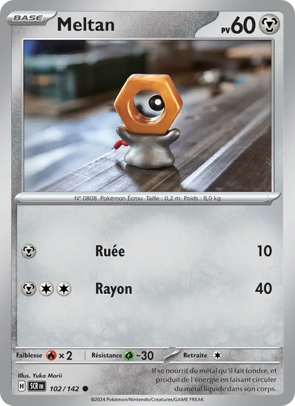 Scan HD carte Pokémon Meltan 102/142 — Couronne Stellaire