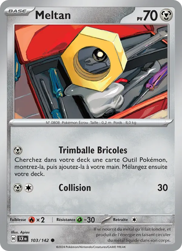 Scan HD carte Pokémon Meltan 103/142 — Couronne Stellaire