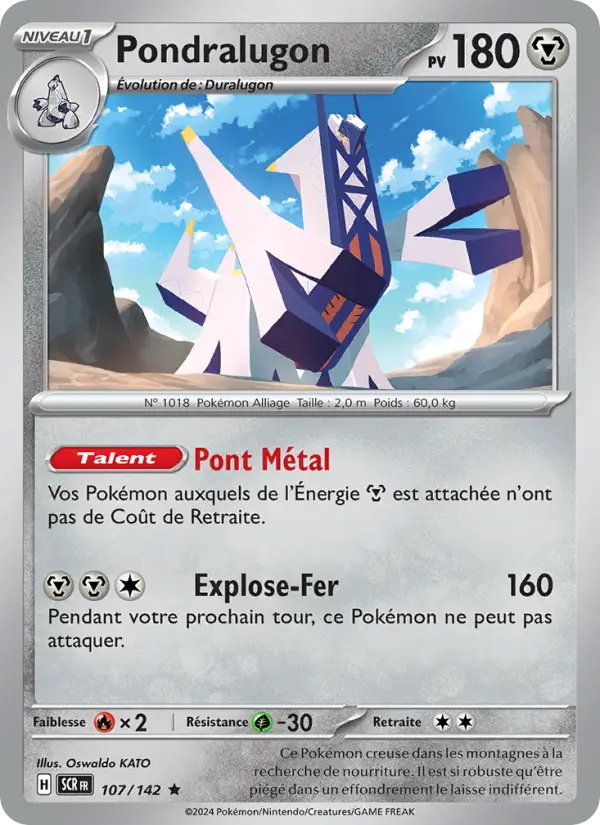 Scan HD carte Pokémon Pondralugon 107/142 — Couronne Stellaire