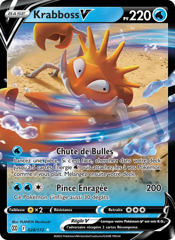 Scan HD carte Pokémon Krabboss V 028/172 — Stars Étincelantes