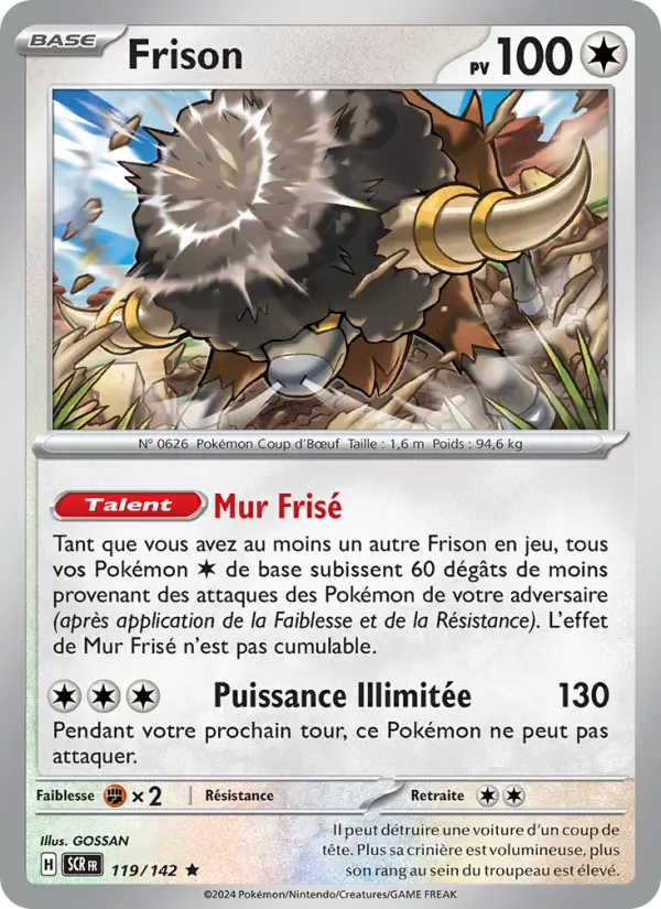 Scan HD carte Pokémon Frison 119/142 — Couronne Stellaire