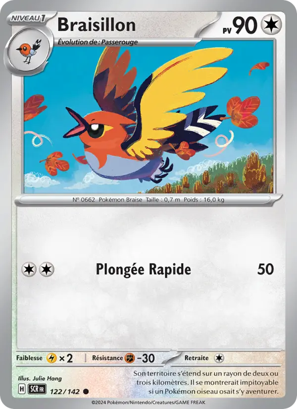 Scan HD carte Pokémon Braisillon 122/142 — Couronne Stellaire