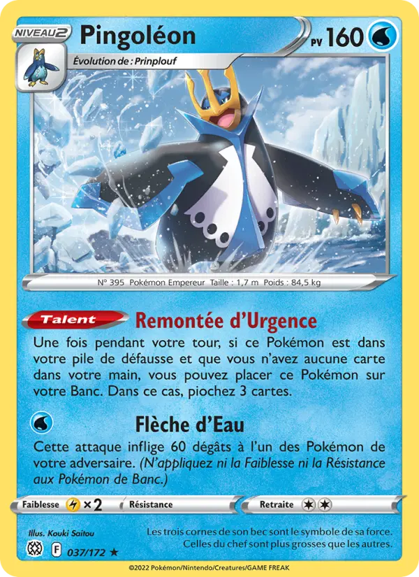 Scan HD carte Pokémon Pingoléon 037/172 — Stars Étincelantes