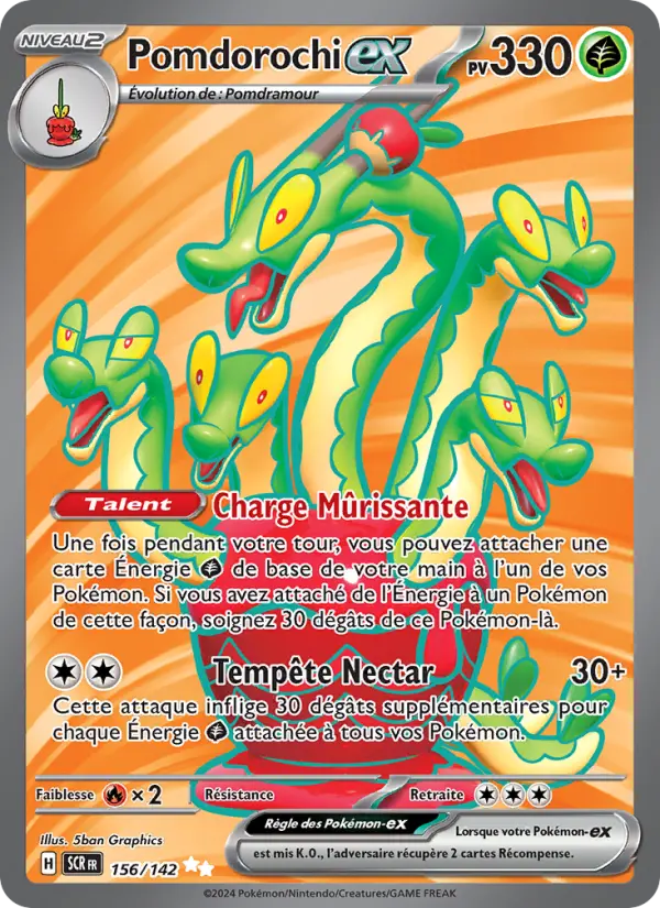 Scan HD carte Pokémon Pomdorochi-ex 156/142 — Couronne Stellaire