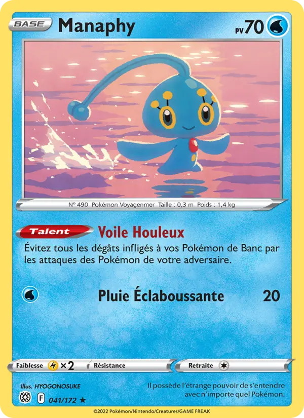 Scan HD carte Pokémon Manaphy 041/172 — Stars Étincelantes