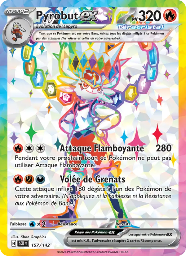 Scan HD carte Pokémon Pyrobut-ex 157/142 — Couronne Stellaire