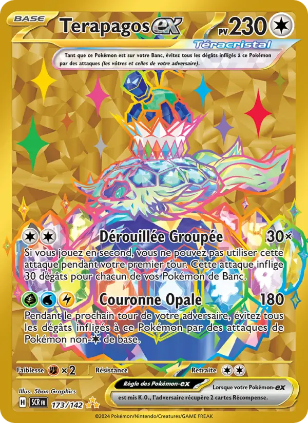 Scan HD carte Pokémon Terapagos-ex 173/142 — Couronne Stellaire