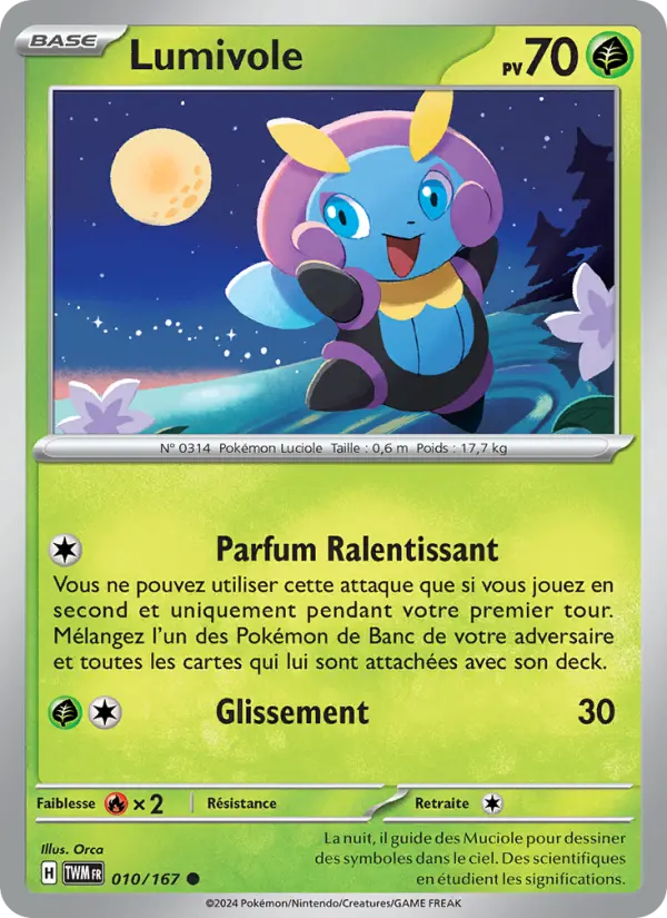 Scan HD carte Pokémon Lumivole 010/167 — Mascarade Crépusculaire