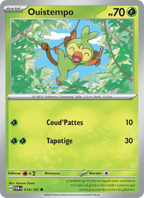 Scan HD carte Pokémon Ouistempo 014/167 — Mascarade Crépusculaire