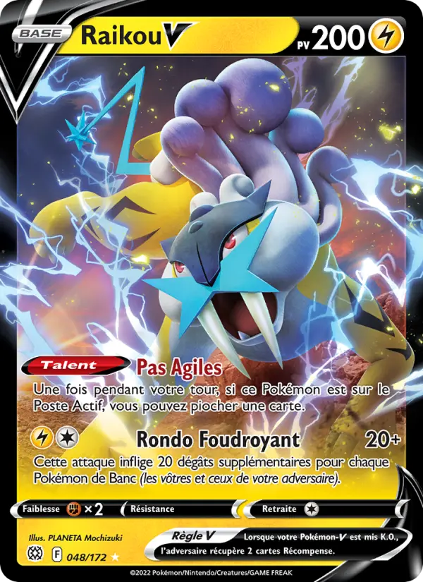 Scan HD carte Pokémon Raikou V 048/172 — Stars Étincelantes