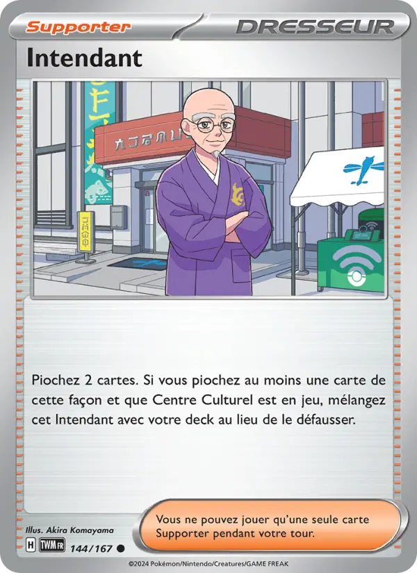 Scan HD carte Pokémon Intendant 144/167 — Mascarade Crépusculaire