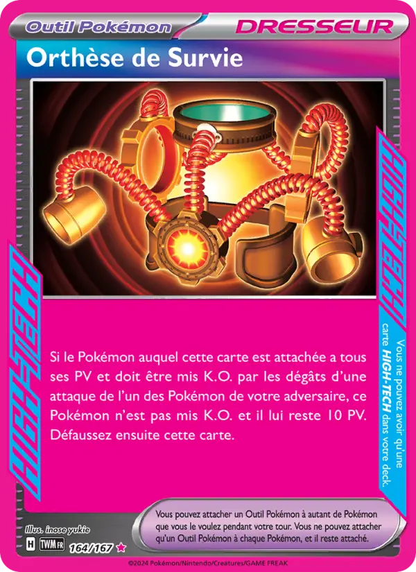 Scan HD carte Pokémon Orthèse de Survie 164/167 — Mascarade Crépusculaire