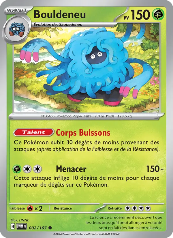 Scan HD carte Pokémon Bouldeneu 002/167 — Mascarade Crépusculaire