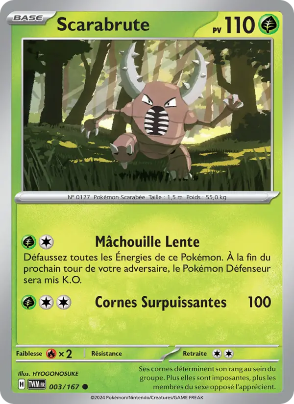Scan HD carte Pokémon Scarabrute 003/167 — Mascarade Crépusculaire
