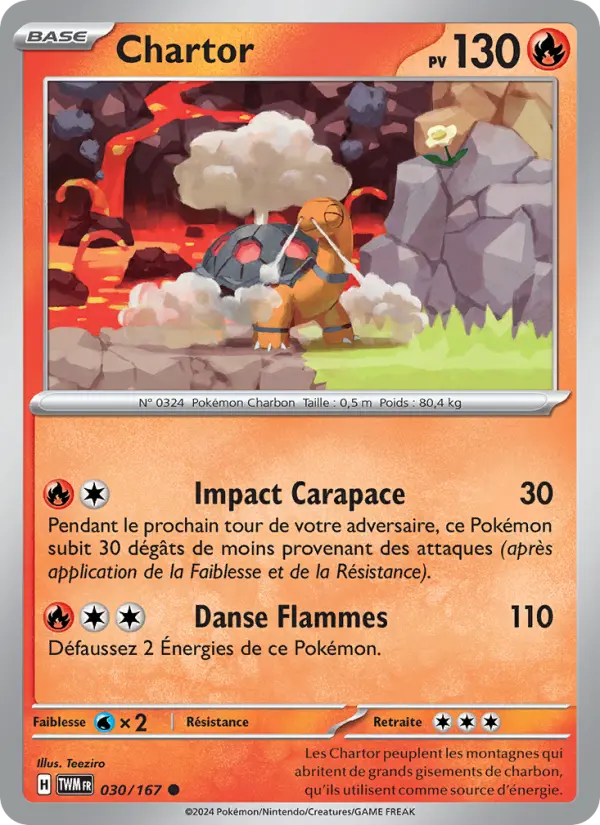 Scan HD carte Pokémon Chartor 030/167 — Mascarade Crépusculaire