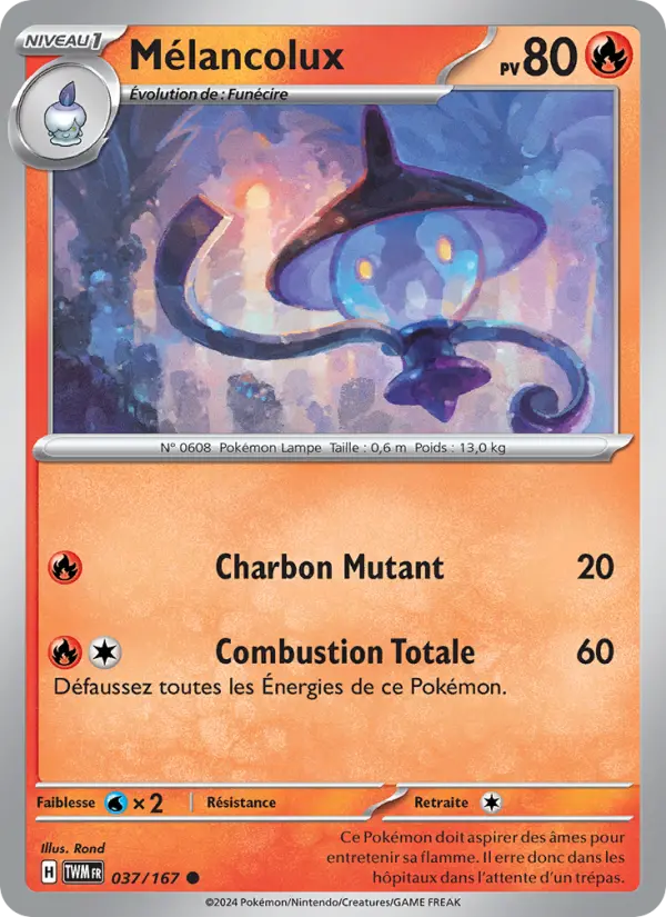 Scan HD carte Pokémon Mélancolux 037/167 — Mascarade Crépusculaire