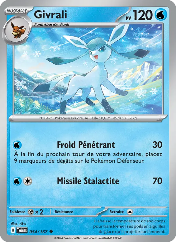 Scan HD carte Pokémon Givrali 054/167 — Mascarade Crépusculaire