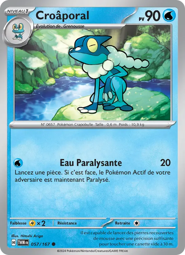 Scan HD carte Pokémon Croâporal 057/167 — Mascarade Crépusculaire