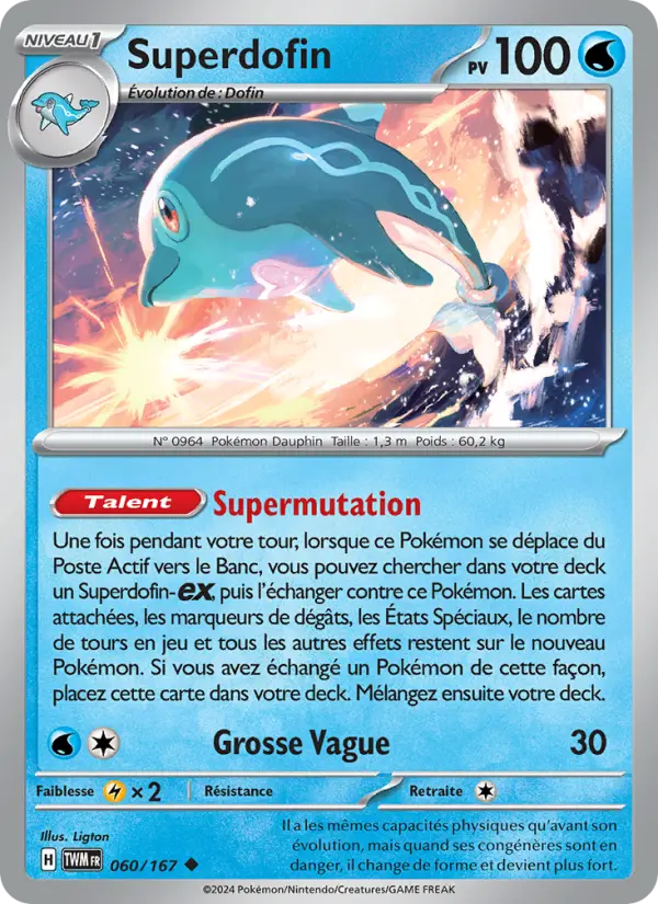 Scan HD carte Pokémon Superdofin 060/167 — Mascarade Crépusculaire