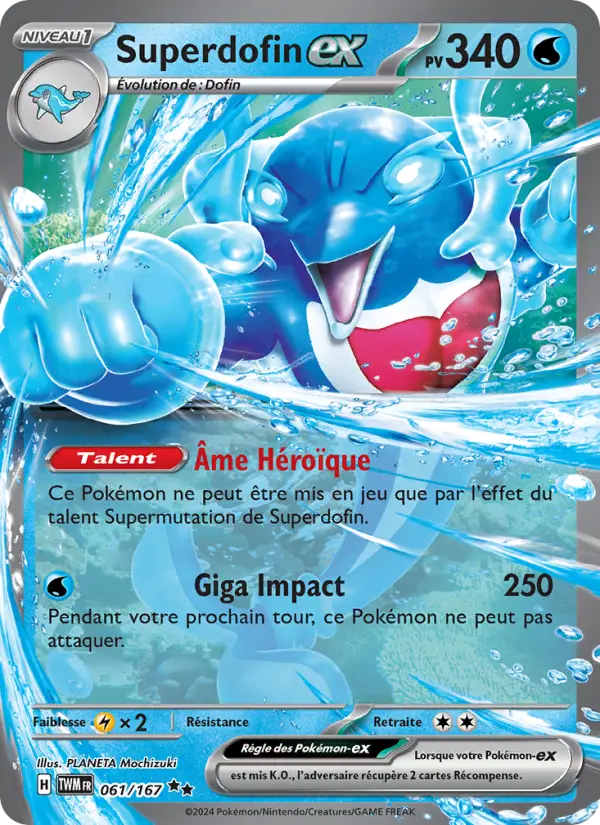 Scan HD carte Pokémon Superdofin-ex 061/167 — Mascarade Crépusculaire