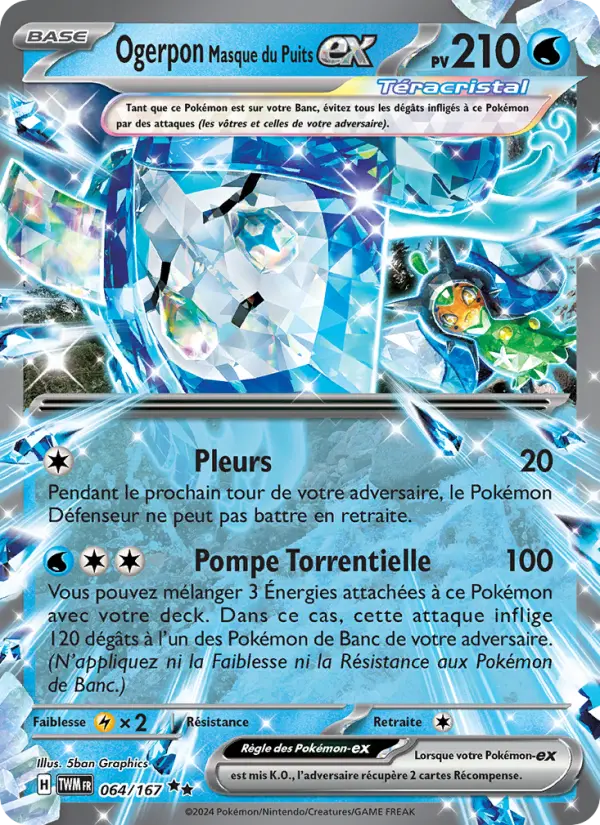 Scan HD carte Pokémon Ogerpon Masque du Puits-ex 064/167 — Mascarade Crépusculaire