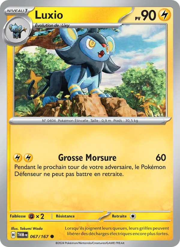 Scan HD carte Pokémon Luxio 067/167 — Mascarade Crépusculaire