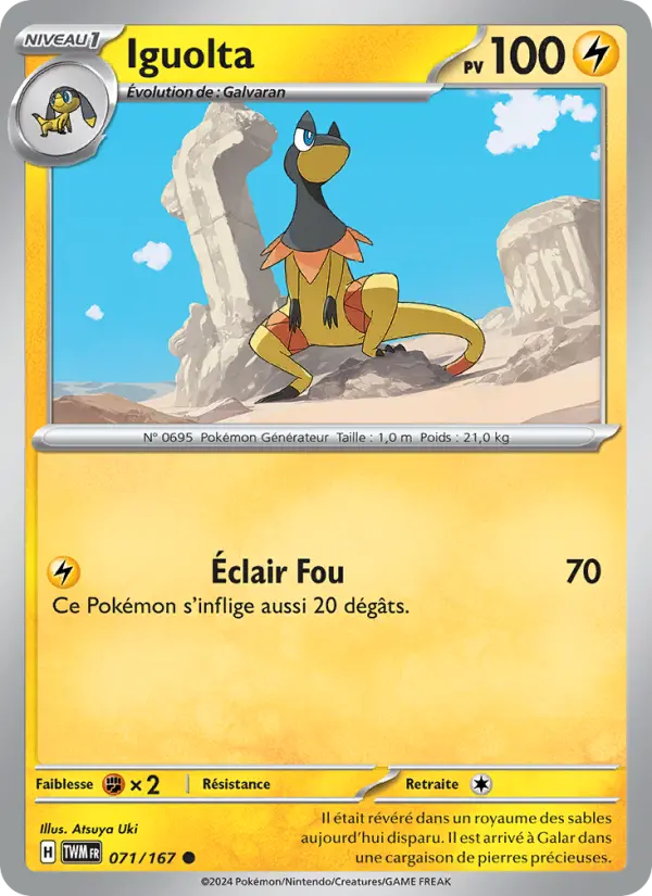 Scan HD carte Pokémon Iguolta 071/167 — Mascarade Crépusculaire
