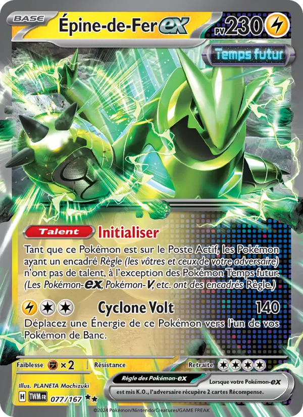 Scan HD carte Pokémon Épine-de-Fer-ex 077/167 — Mascarade Crépusculaire