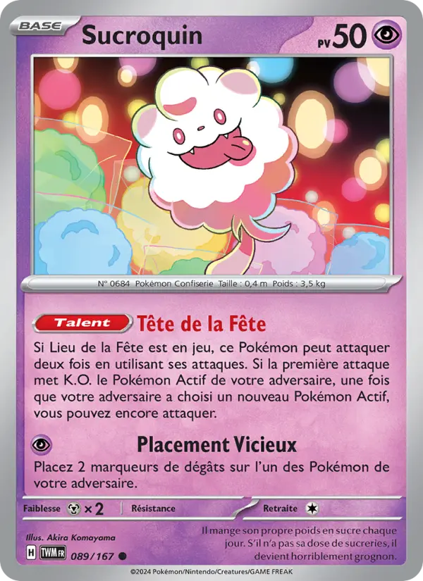 Scan HD carte Pokémon Sucroquin 089/167 — Mascarade Crépusculaire