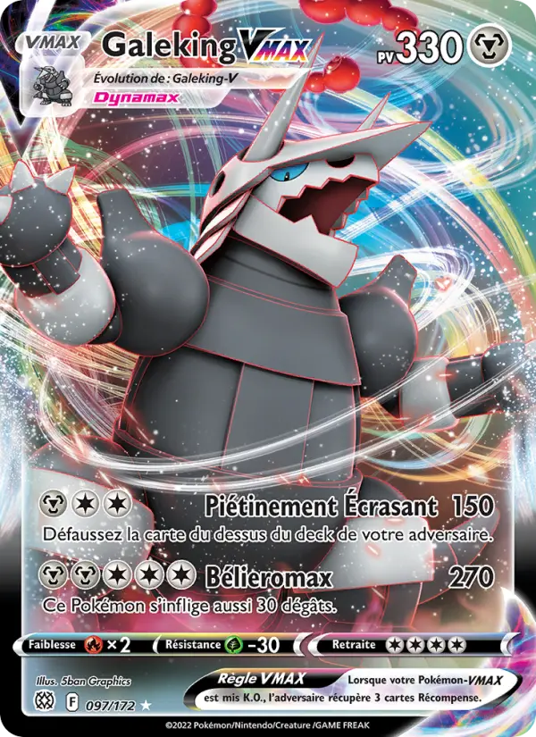 Scan HD carte Pokémon Galeking VMAX 097/172 — Stars Étincelantes
