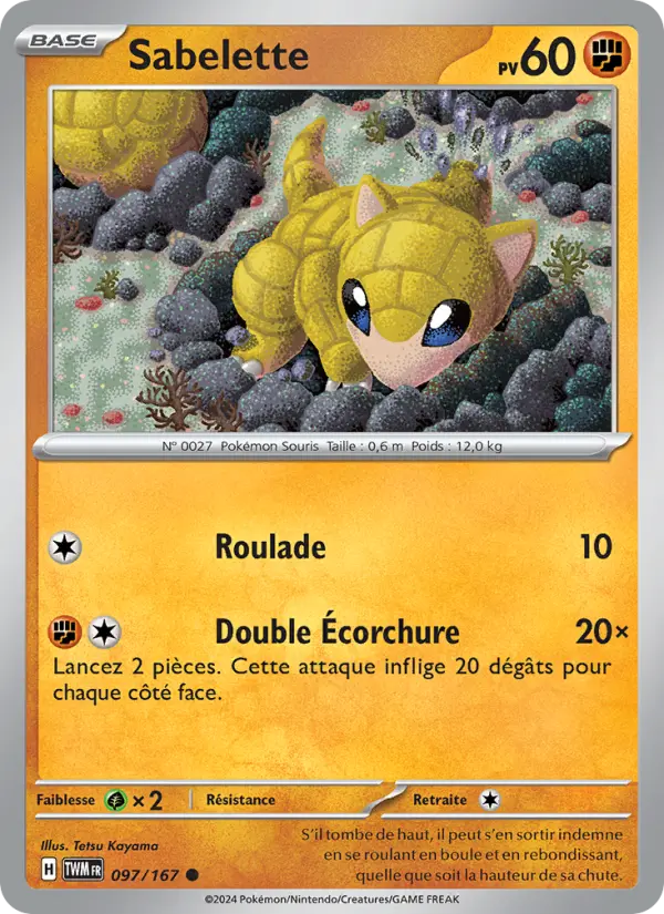 Scan HD carte Pokémon Sabelette 097/167 — Mascarade Crépusculaire