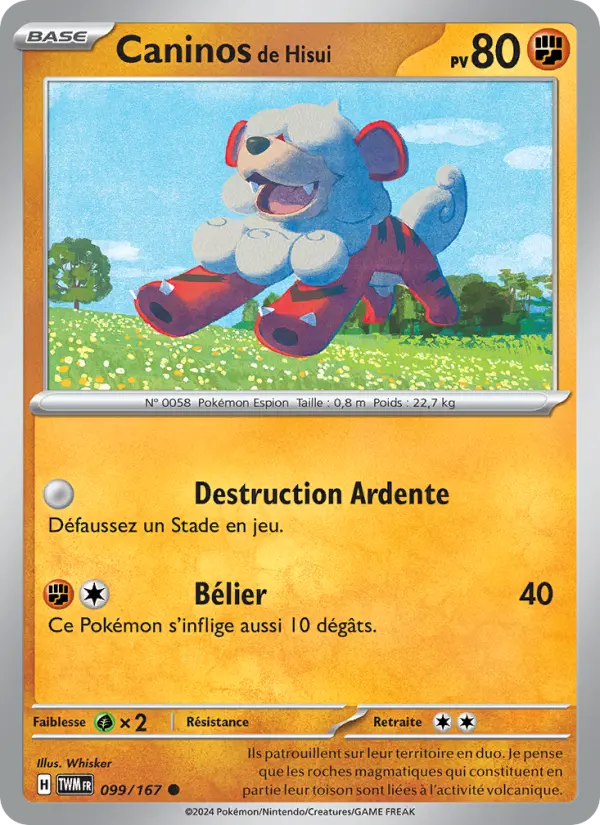 Scan HD carte Pokémon Caninos de Hisui 099/167 — Mascarade Crépusculaire