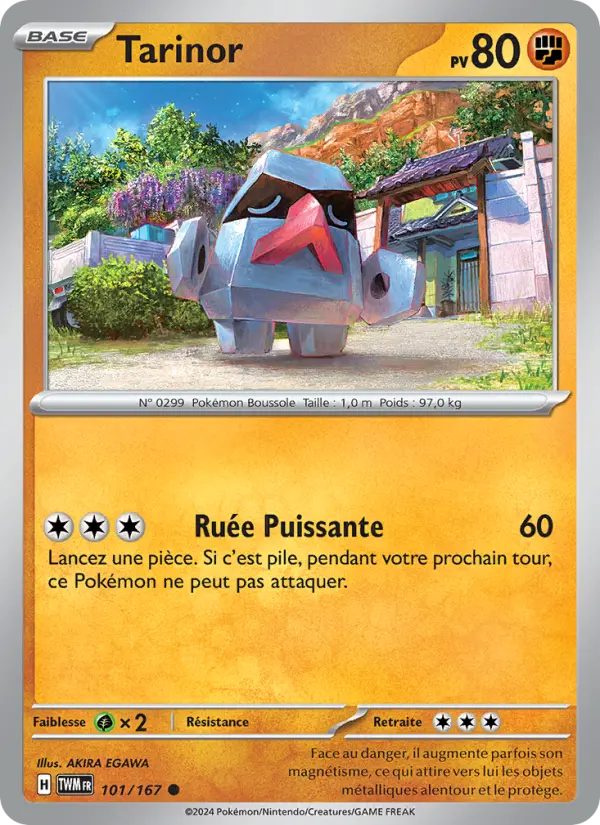 Scan HD carte Pokémon Tarinor 101/167 — Mascarade Crépusculaire
