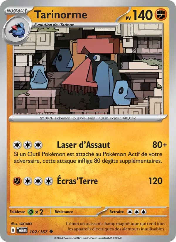 Scan HD carte Pokémon Tarinorme 102/167 — Mascarade Crépusculaire