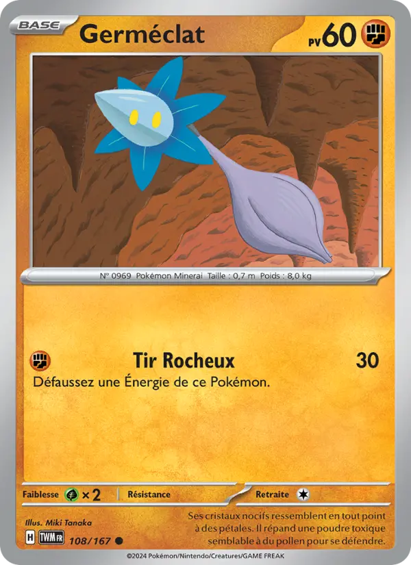 Scan HD carte Pokémon Germéclat 108/167 — Mascarade Crépusculaire