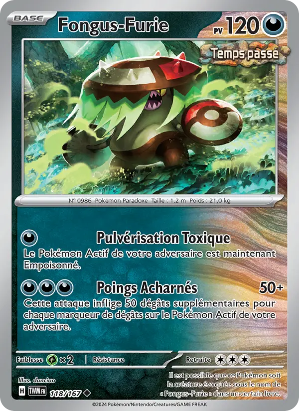Scan HD carte Pokémon Fongus-Furie 118/167 — Mascarade Crépusculaire