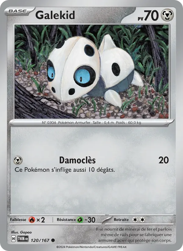 Scan HD carte Pokémon Galekid 120/167 — Mascarade Crépusculaire