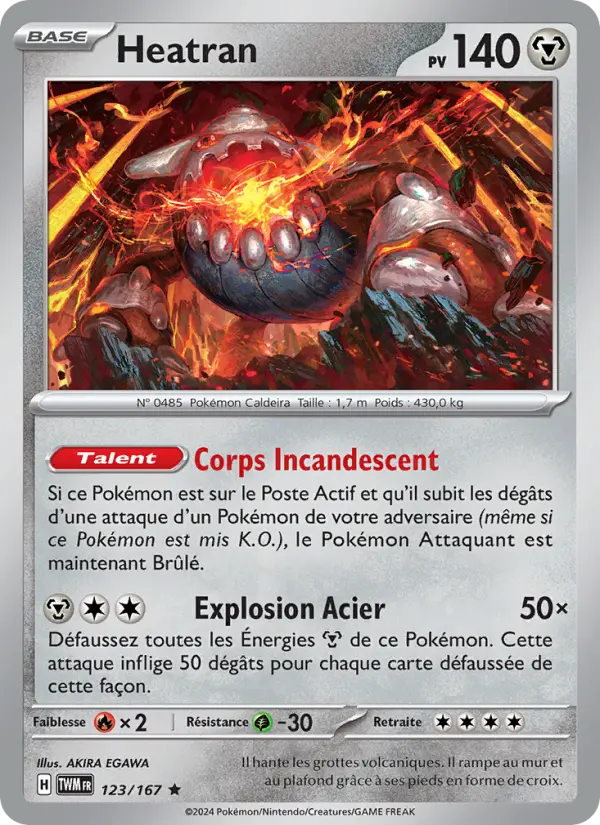 Scan HD carte Pokémon Heatran 123/167 — Mascarade Crépusculaire