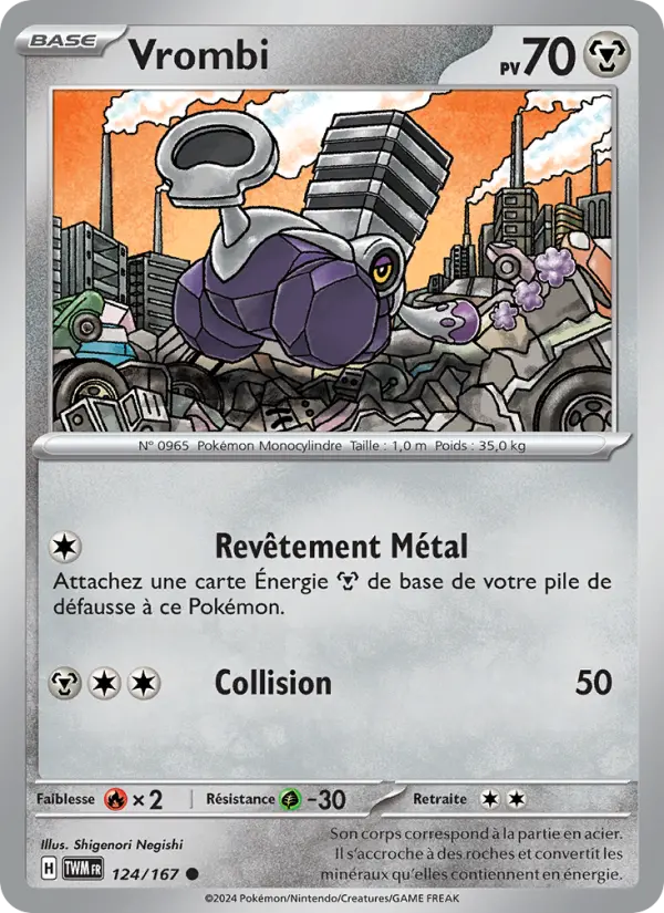 Scan HD carte Pokémon Vrombi 124/167 — Mascarade Crépusculaire