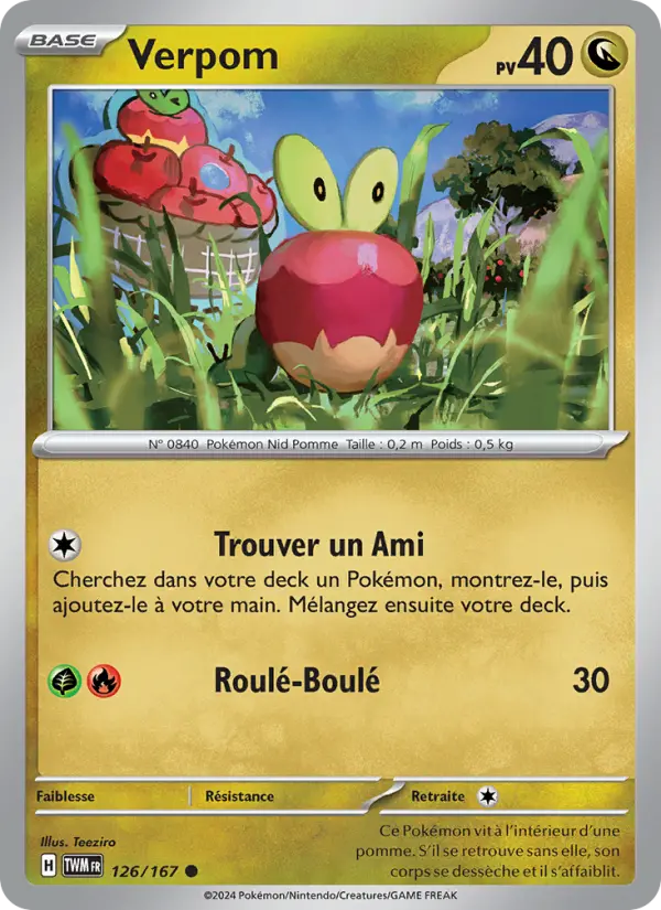 Scan HD carte Pokémon Verpom 126/167 — Mascarade Crépusculaire
