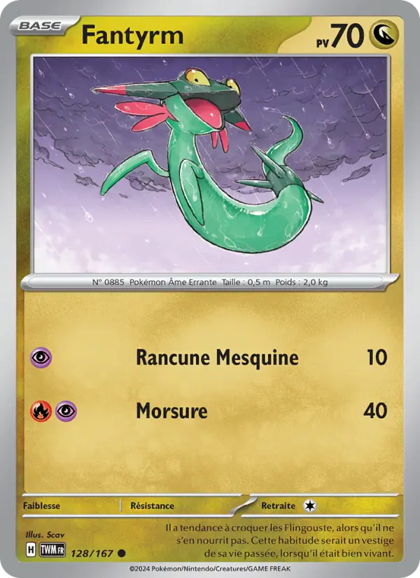 Scan HD carte Pokémon Fantyrm 128/167 — Mascarade Crépusculaire