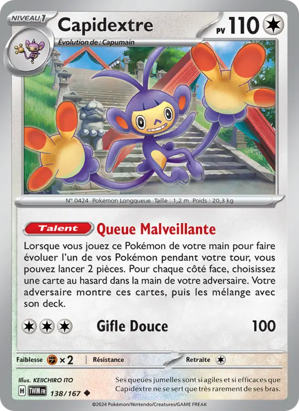 Scan HD carte Pokémon Capidextre 138/167 — Mascarade Crépusculaire