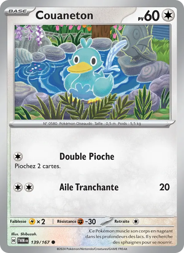 Scan HD carte Pokémon Couaneton 139/167 — Mascarade Crépusculaire
