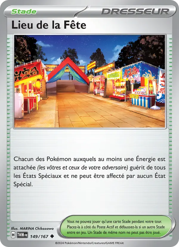 Scan HD carte Pokémon Lieu de la Fête 149/167 — Mascarade Crépusculaire