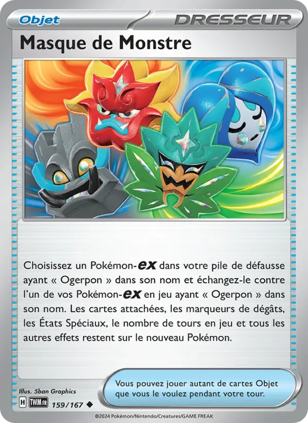 Scan HD carte Pokémon Masque de Monstre 159/167 — Mascarade Crépusculaire