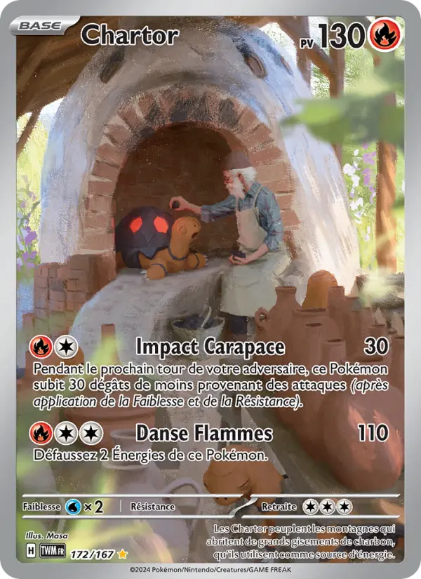Scan HD carte Pokémon Chartor 172/167 — Mascarade Crépusculaire