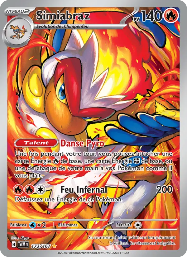 Scan HD carte Pokémon Simiabraz 173/167 — Mascarade Crépusculaire